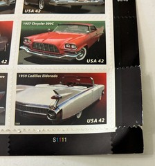 Lot of 2 – 42 Cent Postal Stamps – America on the Move: ’50s Fins and Chrome