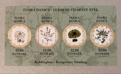 Foreign unused stamp Denmark miniature sheet Flora Danica