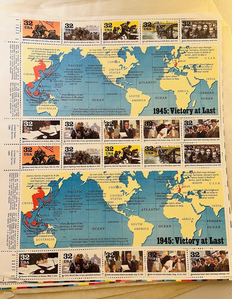 1945: Victory At Last Stamps (2 Sheets)