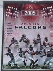 Atlanta Falcons 2005 First Day Issue Stamp with Team Photo Double Mounted