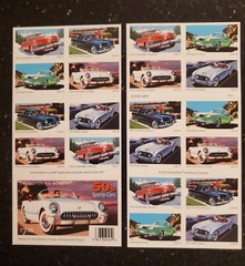 Lot of 8 Sheets Muscle Cars, 50s Fins, Motorcycles Postage Stamp MNH Full Sheets