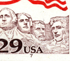 US Stamps 29¢ Flag/Mount Rushmore – Plate #7 Coil Strip of 5 MNH stamps SC#2523