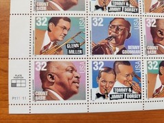 American Music Jazz Big Band Stamp Sheet