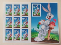 Bugs Bunny booklet sheet of 10 32 cent self adhesive stamp 1997 Scott 3137