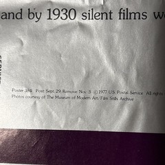 1977 U.S. Postage Stamp 50th Anniversary Talking Pictures Poster