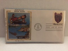1980 Two Northwest Masks First Day of Issue Indian Art Stamps