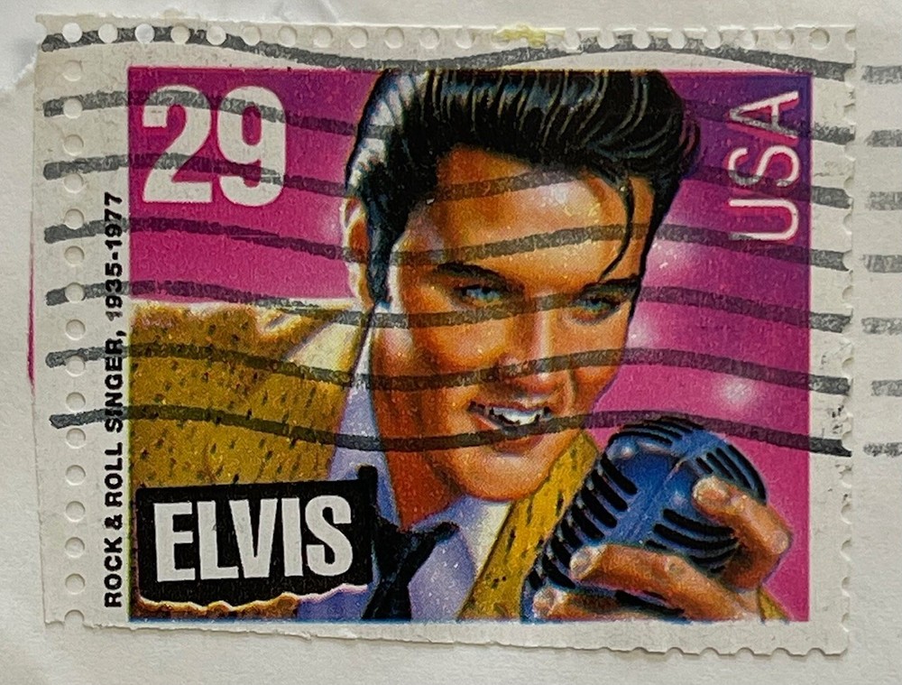 United States Postage Stamp 29 Cents Elvis Rock and Roll Cancelled USA