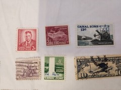 25 VINTAGE STAMP LOT Falkland Islands «Canal Zone» NRA James Weldon Chennault