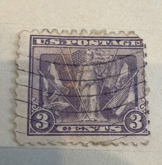 Scott # 537 1919 3 Cent «Victory and Flags» U.S. Postage Stamp