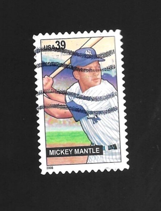 Mickey Mantle used US 39 Cent Postage Stamp