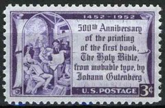 USA 1952 – Gutenberg Bible, 500th. Anniversary, 1452-1952 – MNH Vintage – #1014
