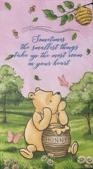Three Individual paper dinner Decoupage napkins Winnie Pooh Pink/Butterfly honey