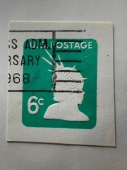 USA #U551 Stamped Envelope, 1968 Statue of Liberty Cut Square Used 2x