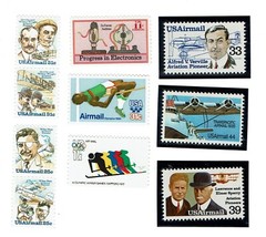 10 DIFFERENT U.S. AIR MAIL STAMPS – MNH