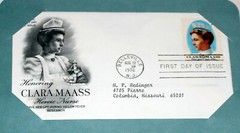 First Day of Issue Souvenir Page Nurse Clara Maass 1976 Stamp