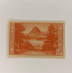 Glacier N.P. – Farley’s Folly U.S. 9 cent orange stamp 1933 #764 Mint NH M2912