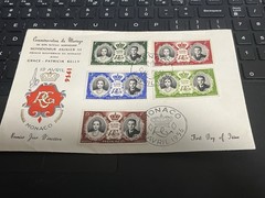 First Day Cover FDC April 19, 1956 Monaco Prince Rainer & Grace Kelly Wedding