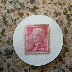 Thomas Jefferson 2 Cent Rare Red Postage Stamp, Unused