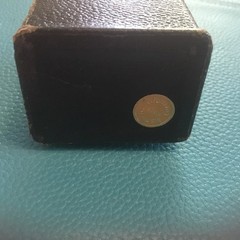 Vintage Stamp Box Made in Germany | 1950s Faux Leather Envelope Graphic 3-Slot