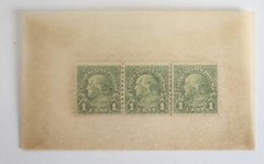 Benjamin Franklin One Cent U.S. Rare Set of 3 unused Stamps No Rubber Stamp Mark