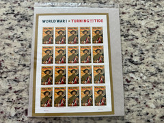 2018 #5300 Sealed World War I: Turning the Tide Forever Stamps Full Pane of 20