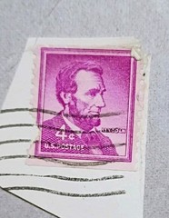 1958 Liberty Series Abraham lincoln Purple 4C United States Postage Stamp’s