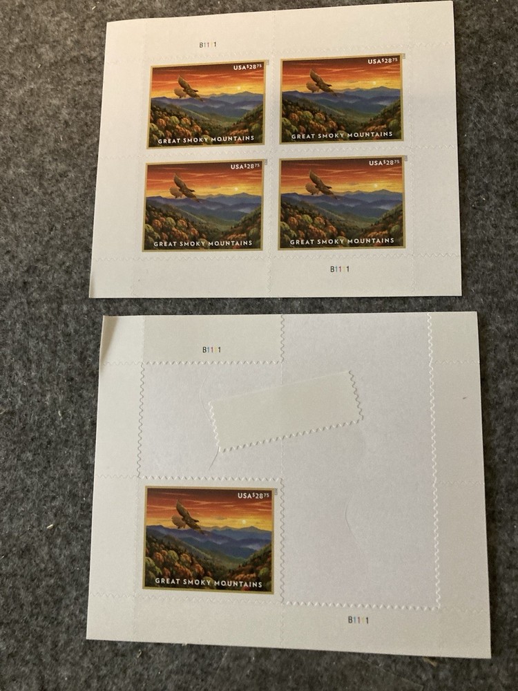 1 Each Great Smoky Mountains, Scott 5752, Unused, face $28.75