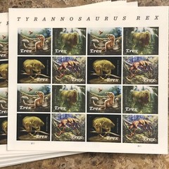 USPS New Tyrannosaurus Rex Pane Sheet 16 Forever Stamps T-Rex Trex Dinosaur 🦖