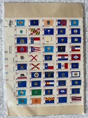 Fifty (50) Vintage US state Flag Postage Stamps. Bicentennial Era