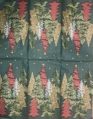 TWO Individual paper dinner Decoupage napkins Christmas Trees &presents Santa