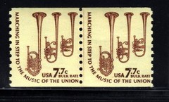 U.S. Stamps – 7.7¢ Saxhorns – Coil Line Pair – MNH SC# 1615