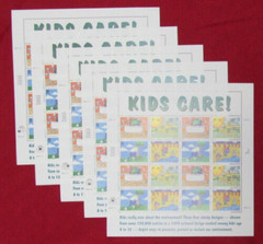Five Sheets x 16 = 80 Of EARTH DAY KIDS CARE! 32¢ US Stamps. USA Sc # 2951-2954