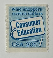 United States Postage Stamp 20 Cents Consumer Education USA
