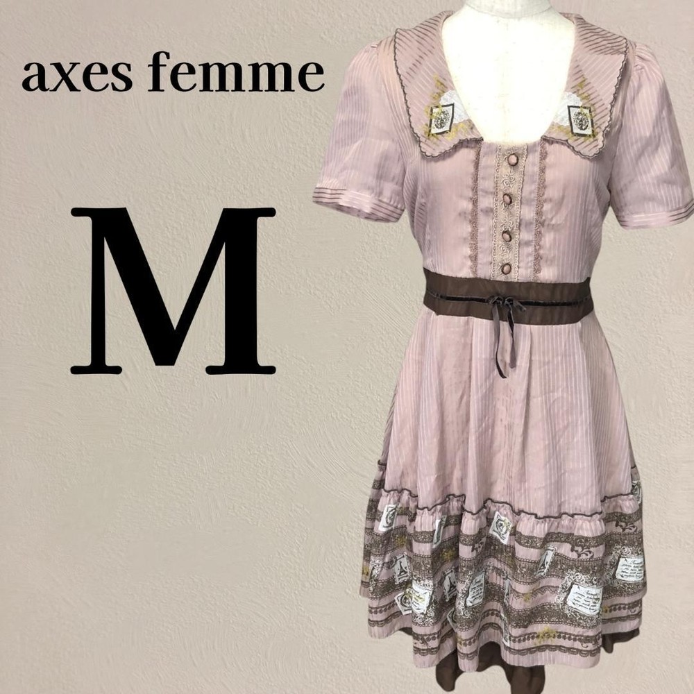 axes femme Frill Lace Dress M Pink