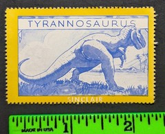 Vintage 1935 Sinclair Oil Dinosaur Tyrannosaurus Poster Stamp