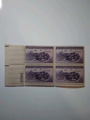 ANTIQUE RARE CORREGIDOR 3 CENT PURPLE 4 UNUSED STAMP SHEET