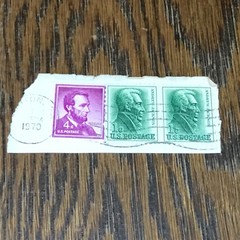 Lincoln 4 Cent Stamp Purple, + 2 Andrew Jackson 1 Cent Stamps 1970