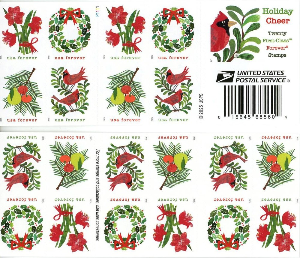 US SCOTT 6033-6036 BOOKLET OF 20 HOLIDAY CHEER STAMPS FOREVER MNH