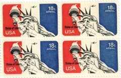 United States 18¢ Statue of Liberty Air Mail Postage Stamp #C87 Mint Pack of 100