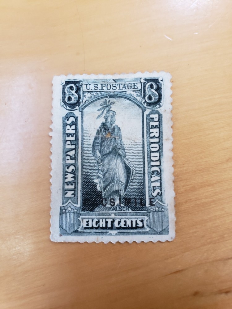 U.S. Periodical Stamp Cancelled with pin hole 8 Cents Scott PR 13
