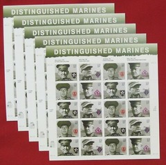 Two x 20 = 40 of DISTINGUISHED MARINES 37¢ US Postage Stamps. USA Sc 3961-3964