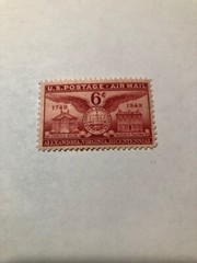 USA stamps, 1949 air mail, red 6 cents, alexandria, virginia, MNH