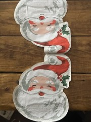 TWO Paper LUNCHEON Decoupage Art Craft Napkins – CHRISTMAS SANTA VINTAGE Sculpt