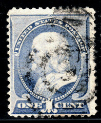 U.S. Stamp (circa 1887) 1¢ Benjamin Franklin SC#212