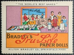 Vintage True-Life Paper Dolls Milton Bradley Games Springfield MA Poster Stamp