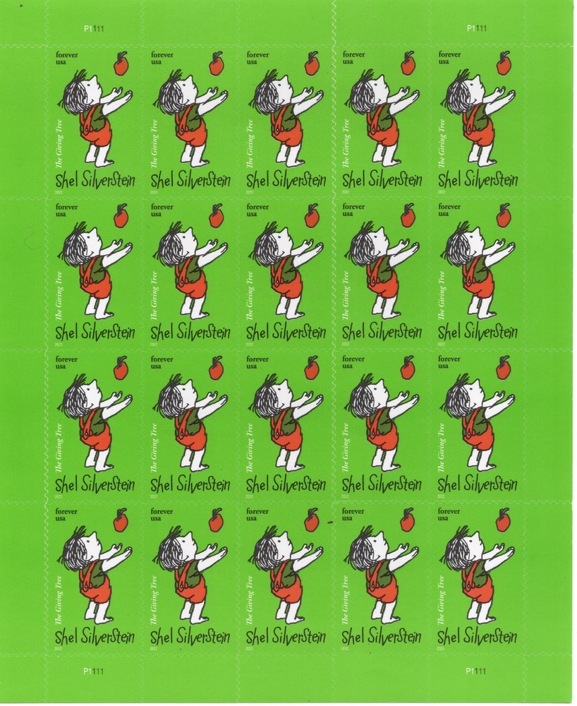 USPS Shel Silverstein Sheet of 20 one ounce rate Stamps Sent from OKC, OK