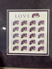 Professionally Framed 20 Love: «Pansies in a Basket» US Forever Postage Stamps