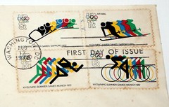 4 Block of Cancelled in Washington DC Winter Olympics Stamps