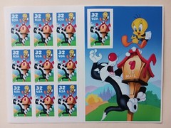 Sylvester Tweety booklet sheet 10 32 cent self adhesive stamp 1998 #3204