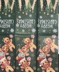 Three Individual paper dinner Decoupage napkins Gingerbread/christmas Trees/snow